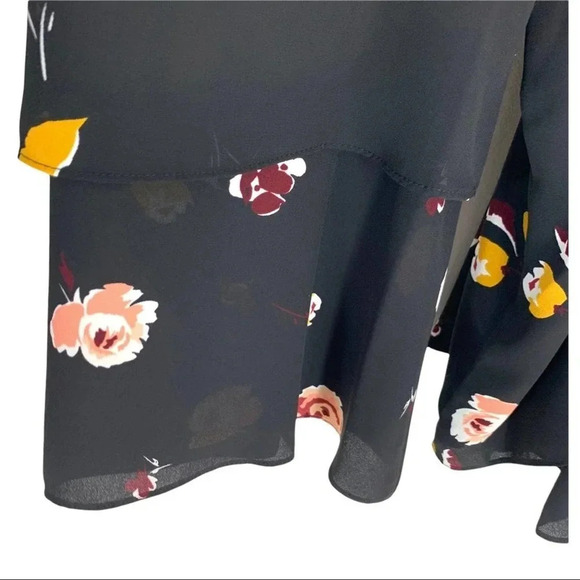 1. State Halter Neck Floral Tiered Top Black Size XS - Picture 5 of 11